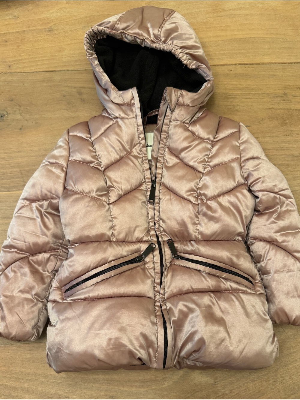 Sam Edelman Girls Metallic Pink Hooded Puffer Jacket Size 2T